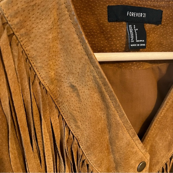 Forever 21 Fringe Jacket Pigskin Leather Lined - Picture 7 of 10